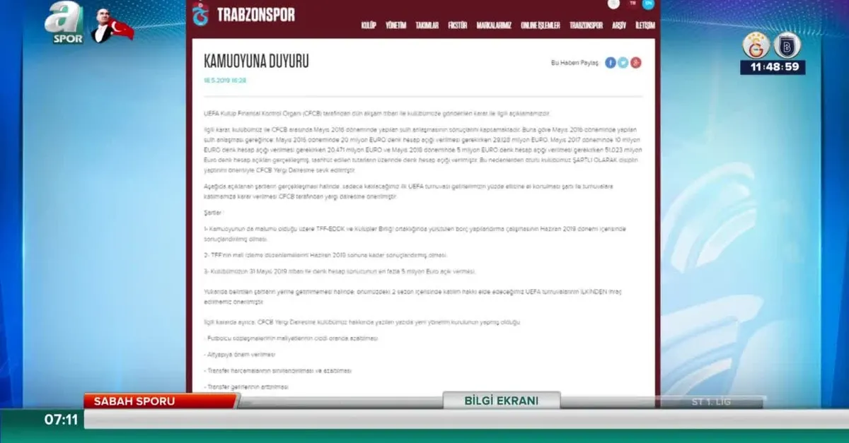 Trabzonspor'dan FFP açıklaması