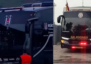 G.Saray ve Beşiktaş kafileleri stada ulaştı