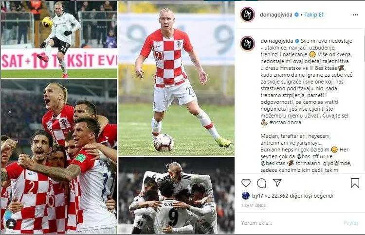 Domagoj Vida: Maçları ve taraftarları çok özledim - 1