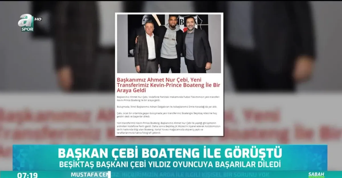 Ahmet Nur Çebi, Boateng ile görüştü