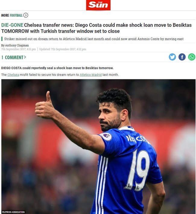 Diego Costa valizini topladı, yola çıktı