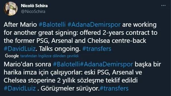 Adana Demirspor'dan David Luiz'e resmi teklif! Belhanda ve Balotelli'nin ardından... - 1