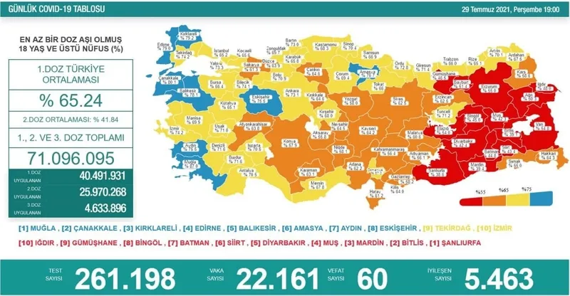 Son dakika haberi: Türkiye'de corona virüsü vakası sayısı kaç oldu? Sağlık Bakanı Fahrettin Koca açıkladı (Türkiye Günlük Koronavirüs Tablosu - 29 Temmuz) - 1