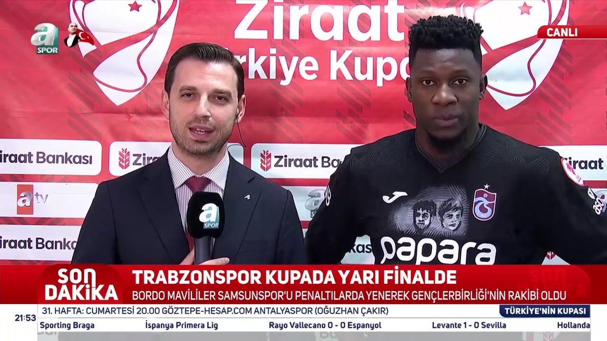 23 Nisan 2026 - Andre Onana: Ben hazır doğmuş birisiyim! - Aspor  Ziraat Türkiye Kupası