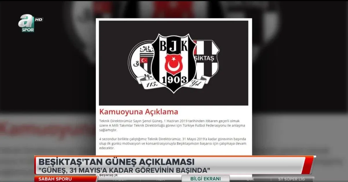 Beşiktaş'tan Şenol Güneş açıklaması