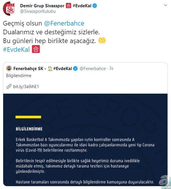 Fenerbahçe’ye destek yağdı! Koronavirüs açıklaması ardından...