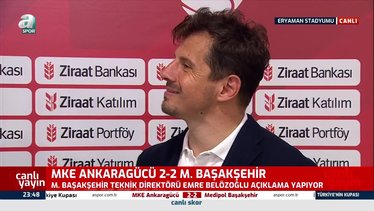 Başakşehir Teknik Direktörü Emre Belözoğlu Ankaragücü maçı sonrası konuştu! "Fenerbahçe'nin yeri bende ayrı"