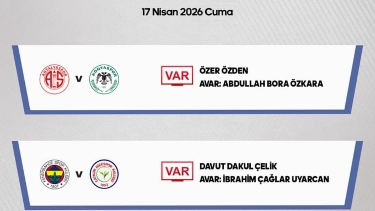 Fenerbahçe-Çaykur Rizespor maçının VAR'ı belli oldu!