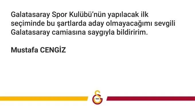 Son dakika spor haberi: Mustafa Cengiz resmen açıkladı! "Aday değilim" - 1
