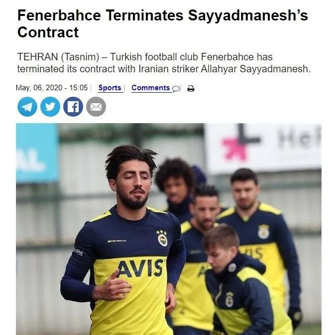 Fenerbahçe Allahyar Sayyadmanesh ile yollarını ayırdı - 1