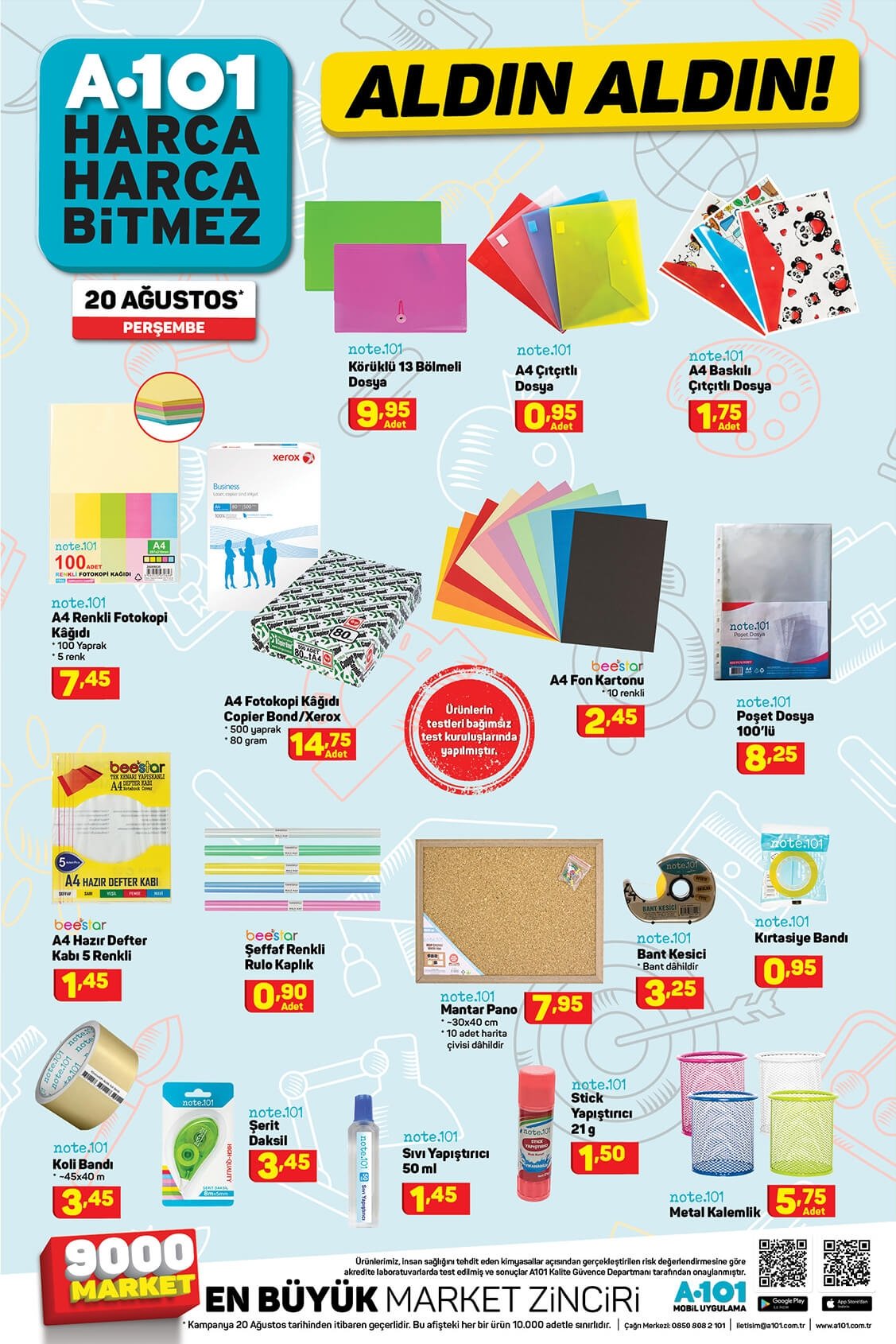 a101 bim 20 agustos persembe aktuel