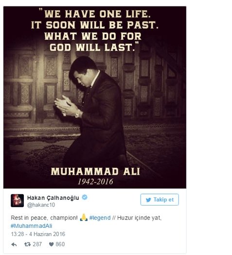Ünlü isimlerden Muhammed Ali paylaşımları!