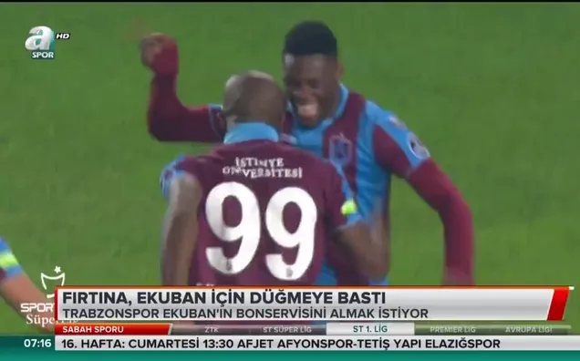 Fırtına Ekuban için düğmeye bastı