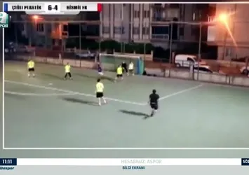 Halı sahada oynanan maç sosyal medyada gündem oldu!