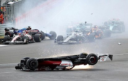 Formula 1’de korkunç kaza! Alfa Romeo pilotu Guanyu Zhou metrelerce takla attı