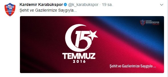 Spor camiasından 15 Temmuz mesajları