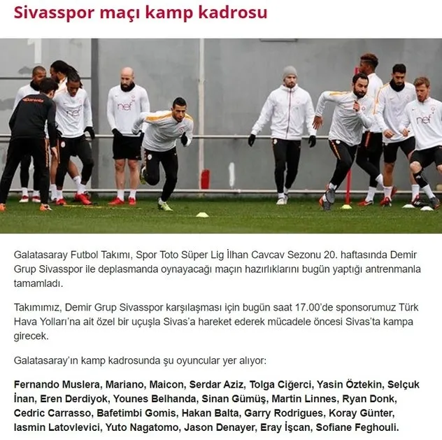 Sivas kadrosu açıklandı! Nagatomo... - 1