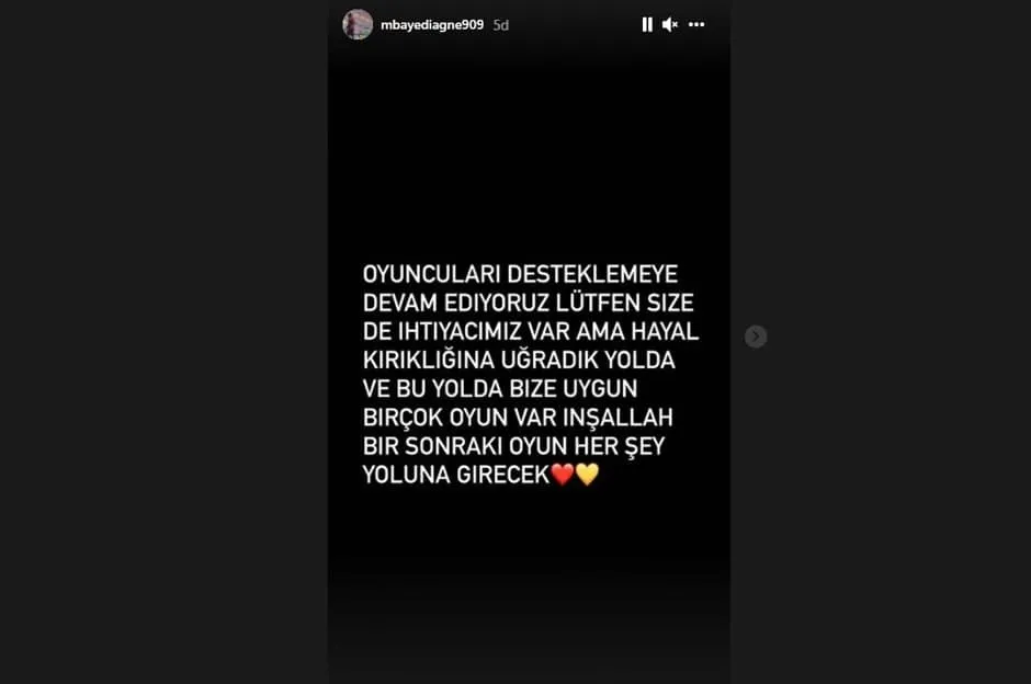 GALATASARAY HABERLERİ - Mbaye Diagne'den flaş paylaşım! "Hayal kırıklığı..." (Spor haberleri) - 1