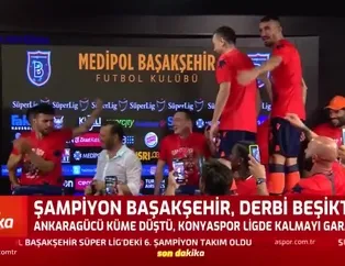 Basın toplantısında şampiyonluk sevinci!