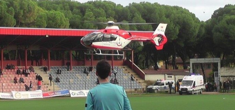İzmir'de sahaya helikopter indi!