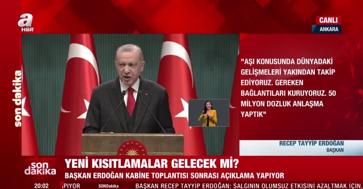 Başkan Recep Tayyip Erdoğan yeni kısıtlamaları açıkladı