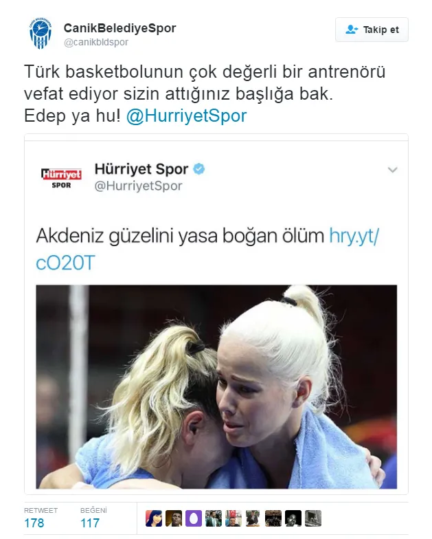 Canik Belediyespor'dan Hürriyet'e tepki! - 1