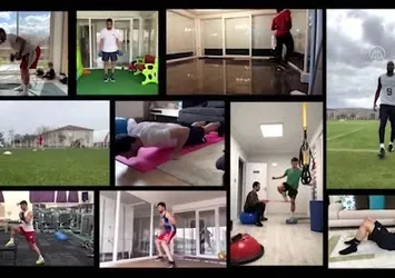 Sivassporlu futbolcular evinde çalışıyor