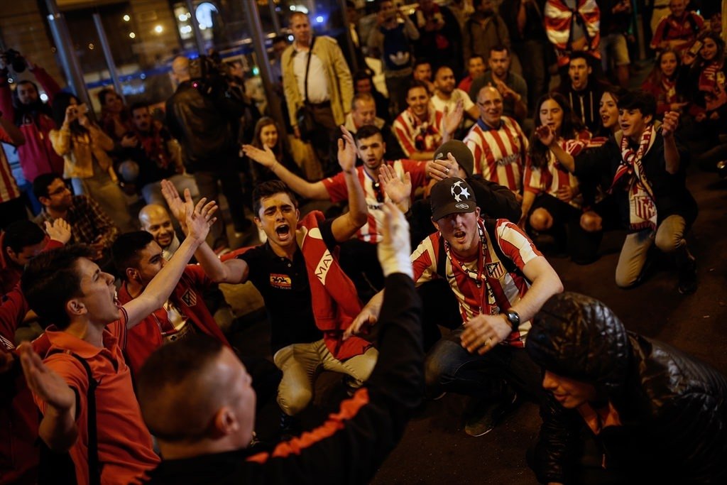Atletico Madrid taraftarının final sevinci