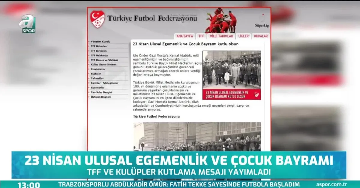 TFF ve kulüplerden 23 Nisan mesajları