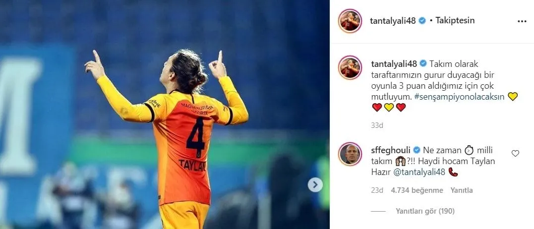 Sofiane Feghouli'den Şenol Güneş'e Taylan Antalyalı çağrısı! - 1