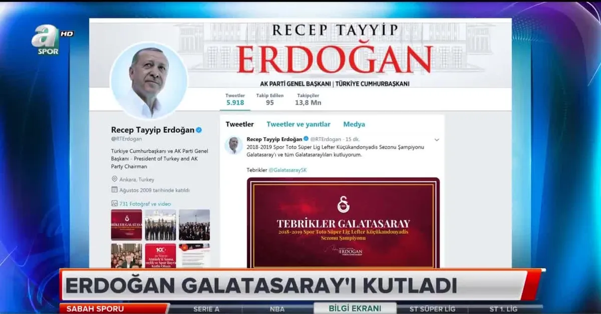 Erdoğan Galatasaray'ı kutladı