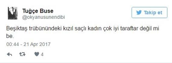 Beşiktaş - Lyon maçına kızıl saçlı kız damga vurdu