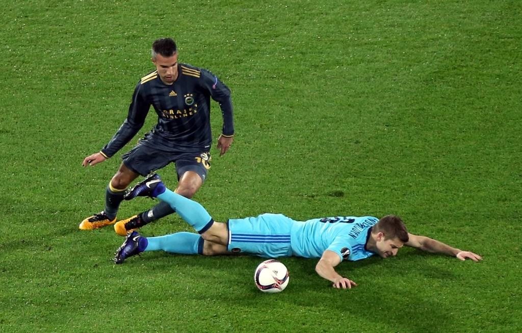 Feyenoord - Fenerbahçe mücadelesinden kareler