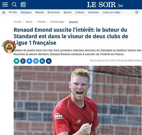Belçika basını yeni transferi yazdı! Renaud Emond, Galatasaray yolunda... - 1