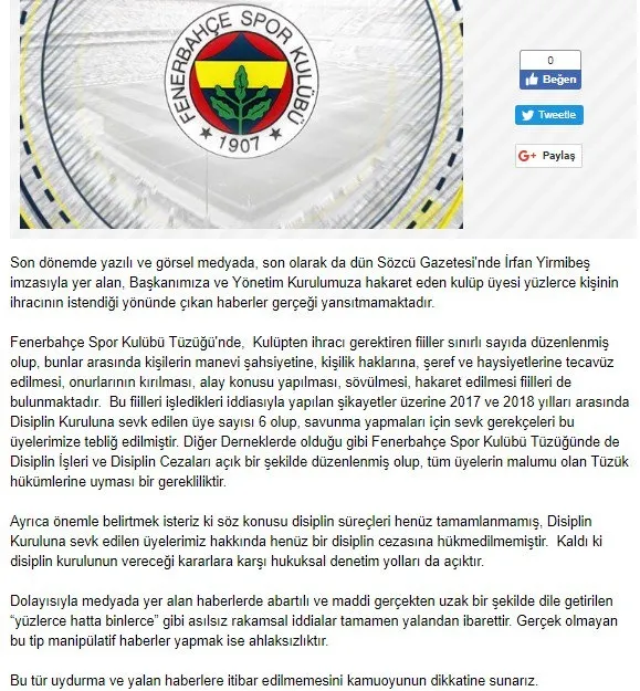 Fenerbahçe'den yalanlama - 1
