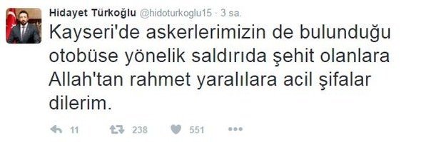 Kayseri’deki patlamaya spor dünyası böyle tepki gösterdi