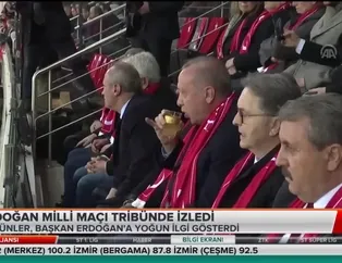 Başkan Erdoğan milli maçı tribünde izledi