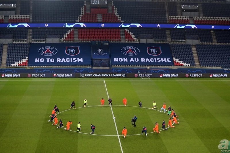 PSG - Başakşehir maçında tarihe geçen anlar! Irkçılığa karşı tek yürek