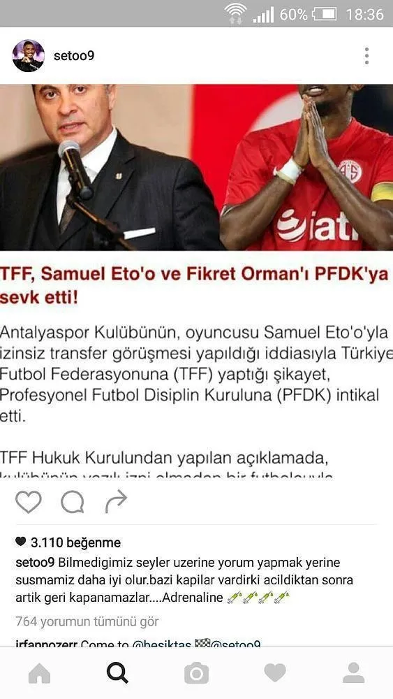 Eto'o'dan transfer sinyali - 1