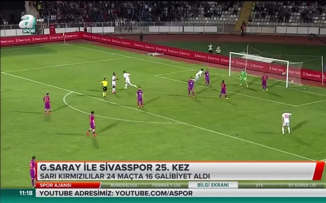 Galatasaray ile Sivasspor 25. kez