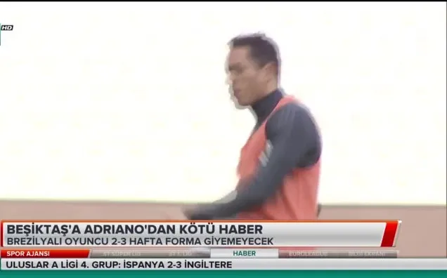 Beşiktaş'a Adriano'dan kötü haber
