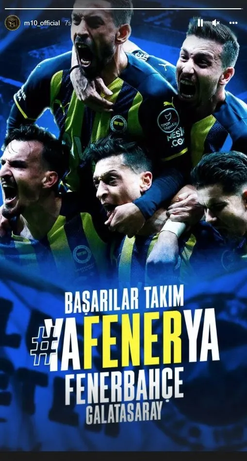 Fenerbahçe'nin yıldızı Mesut Özil'den Galatasaray derbisi paylaşımı! - 1
