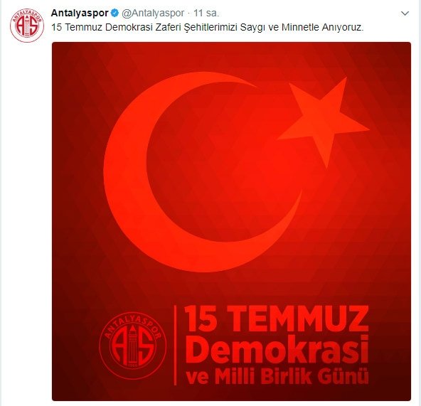 Spor camiasından 15 Temmuz mesajları