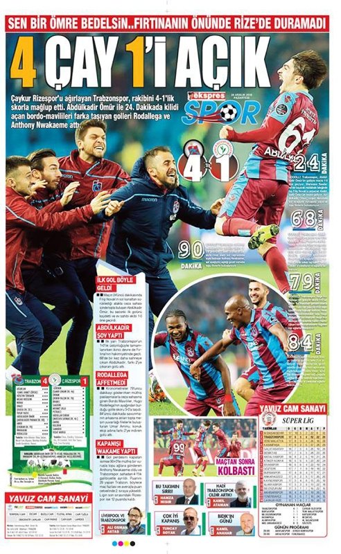Trabzon yerel basınında şampiyonluk sesleri