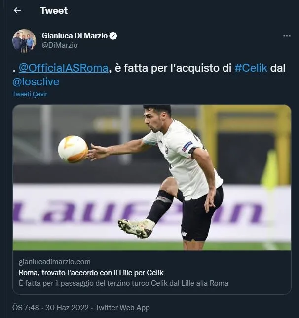TRANSFER HABERİ: Zeki Çelik'in yeni adresi Roma! - 1