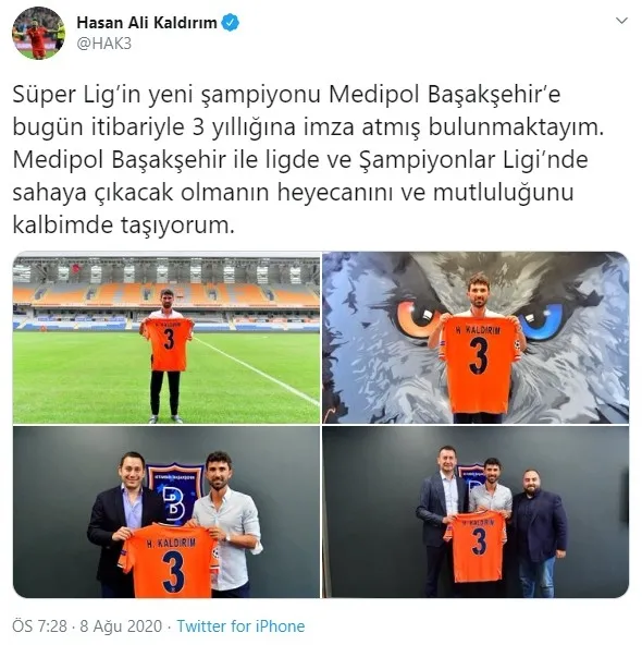 Hasan Ali Kaldırım resmen Medipol Başakşehir'de! - 1