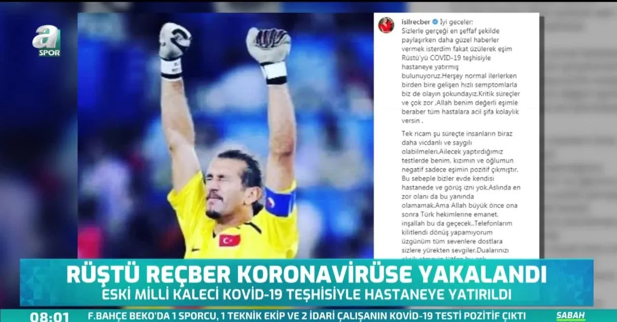 Rüştü Reçber corona virüsüne yakalandı