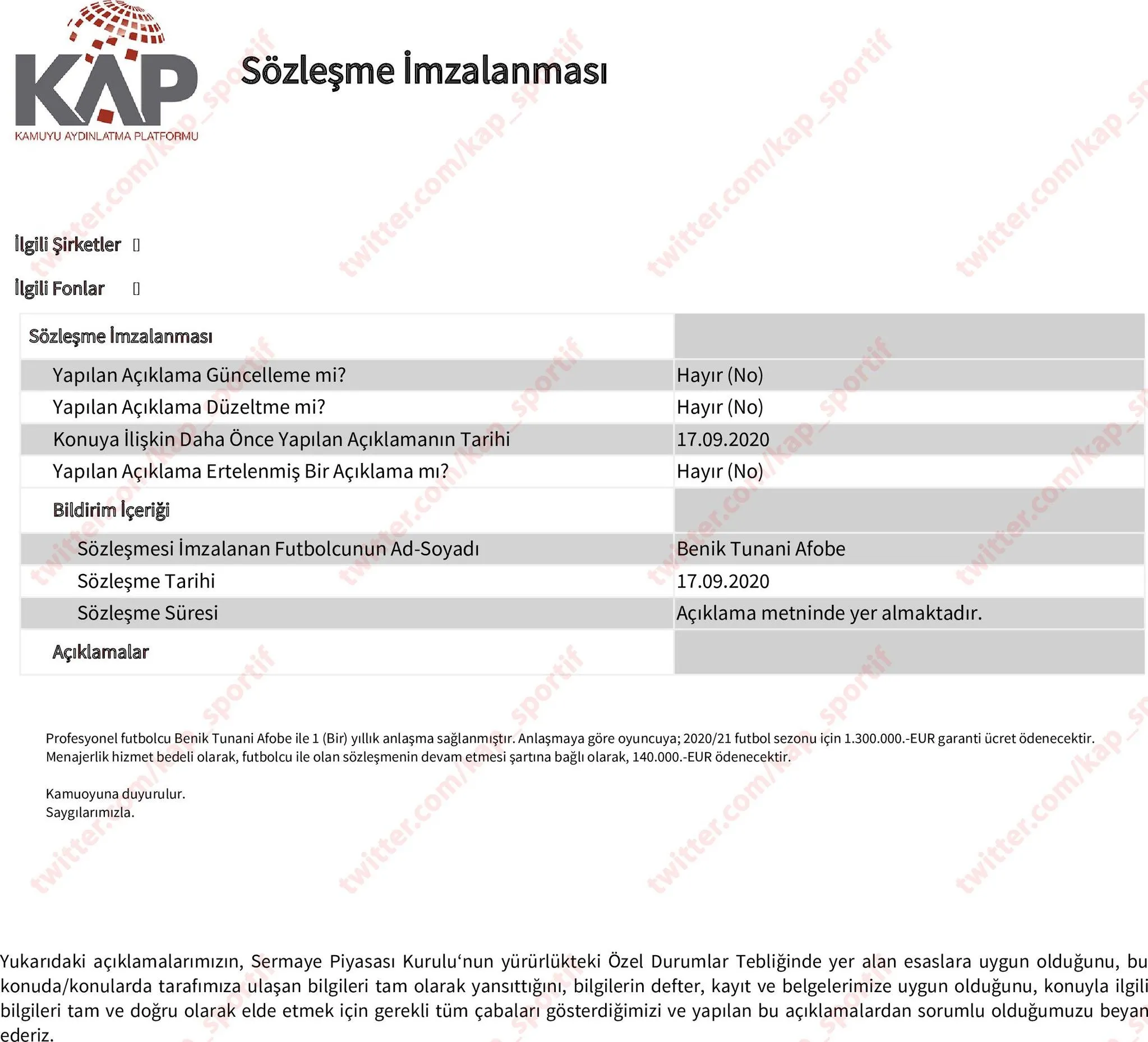 Trabzonspor Benik Afobe'yi KAP'a bildirdi - 4
