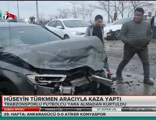 Hüseyin Türkmen aracıyla kaza yaptı