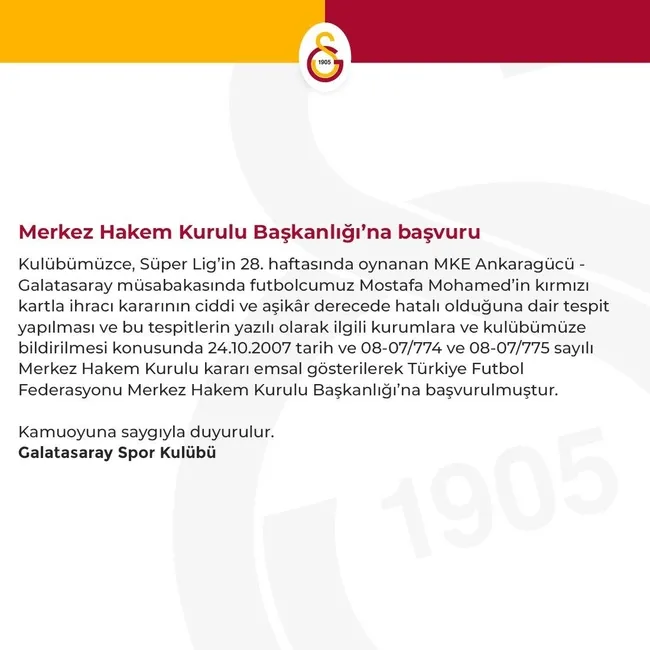 Son dakika spor haberleri: Galatasaray'dan MHK'ye Mostafa Mohamed başvurusu! - 1